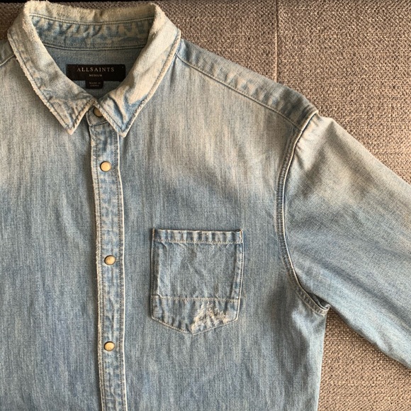All Saints Denim Western Shirt - Picture 4 of 9